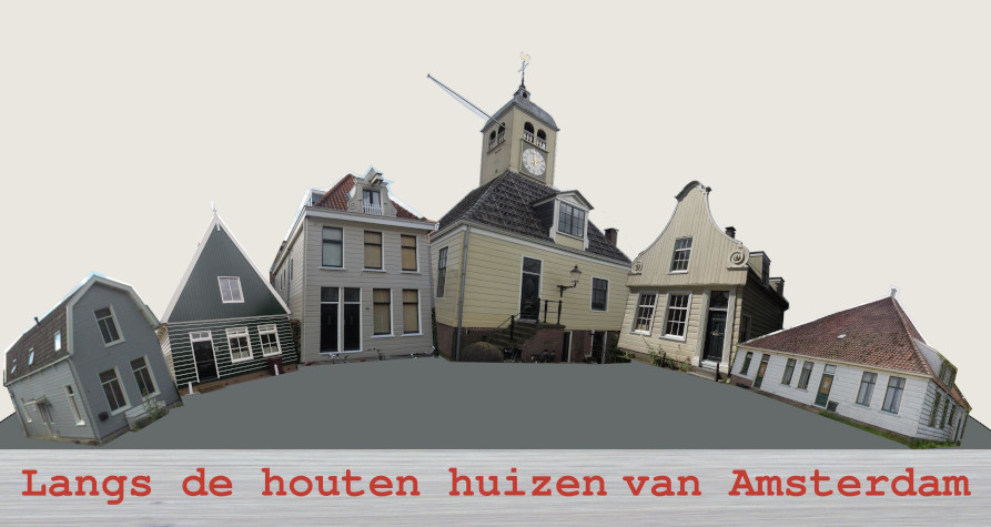 Langs de houten huizen in Amsterdam